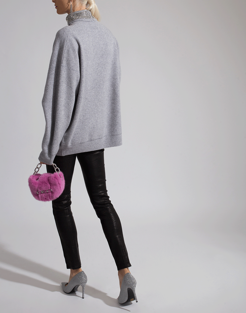 ALEXANDER WANG-Crystal Trim Turtleneck Top-