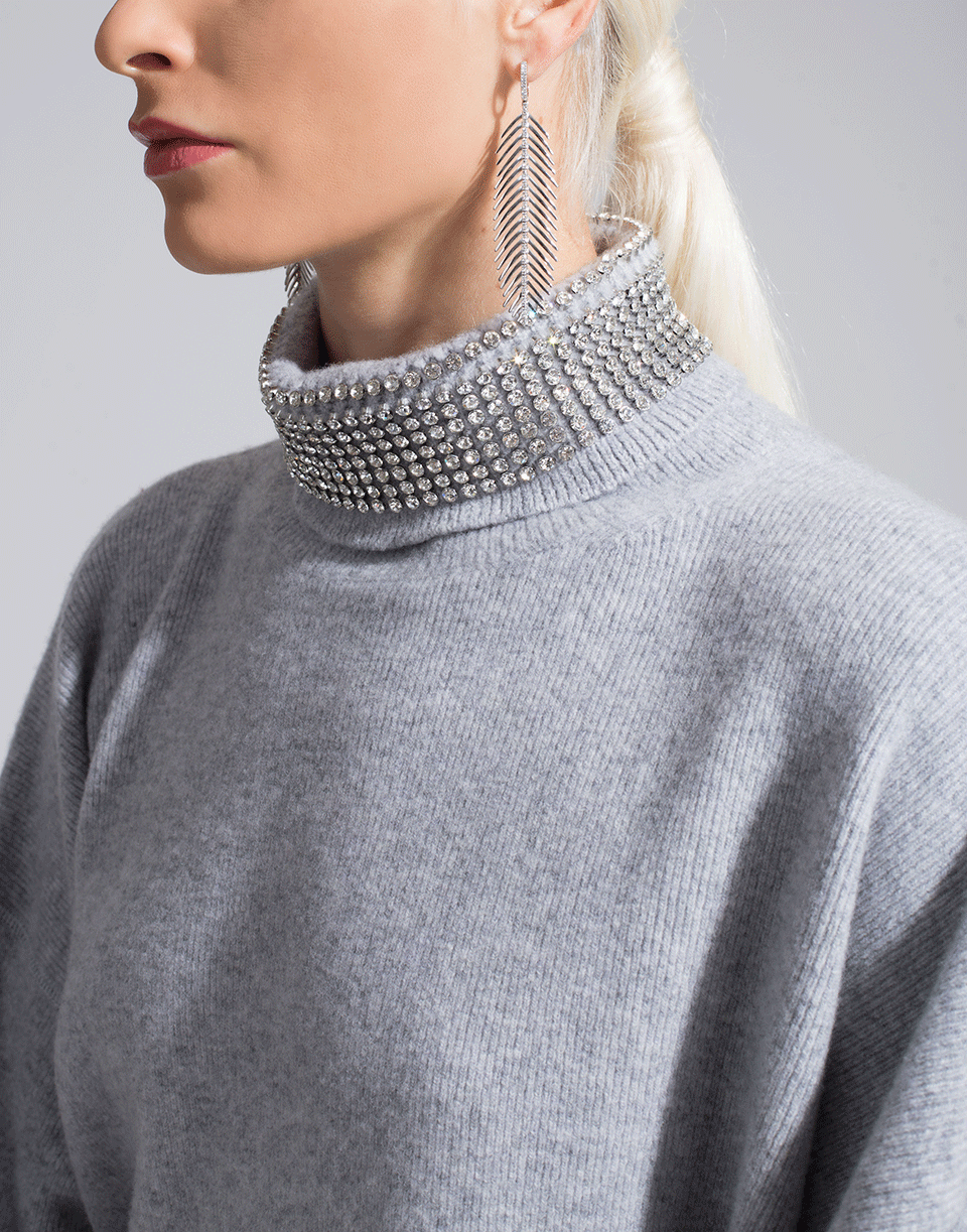 ALEXANDER WANG-Crystal Trim Turtleneck Top-