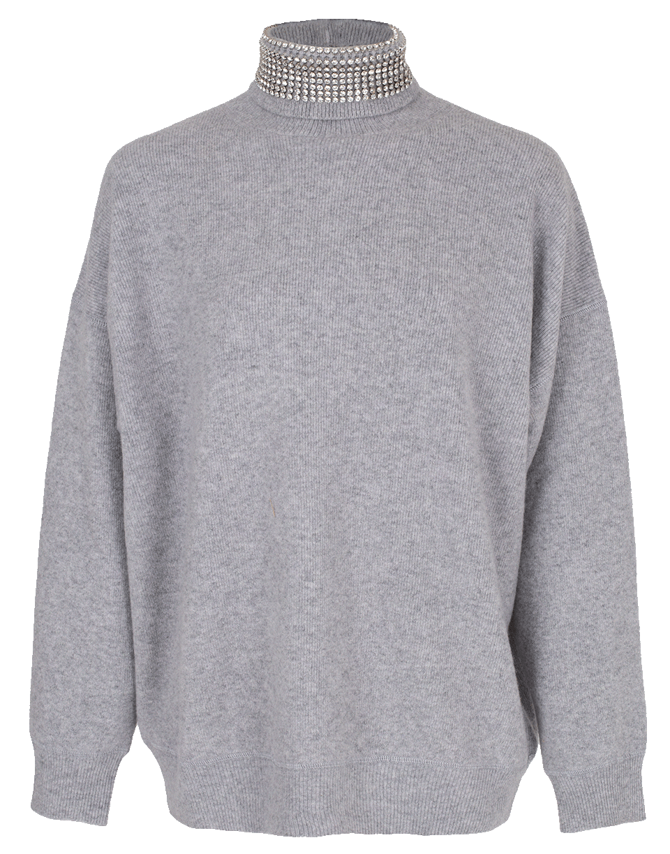 ALEXANDER WANG-Crystal Trim Turtleneck Top-