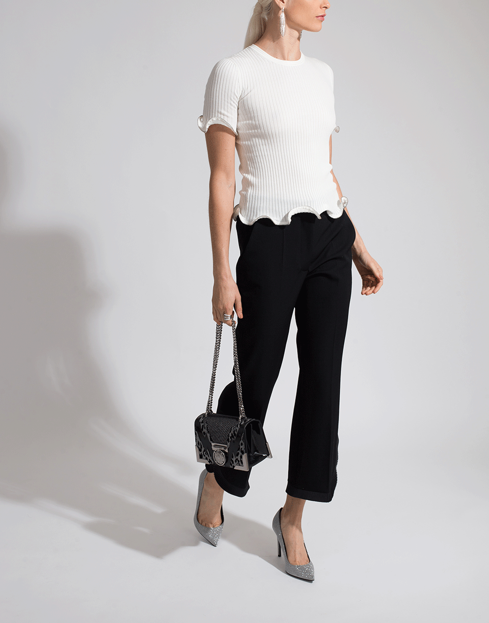 ALEXANDER WANG-Ruffled Zipper Hem Tee-