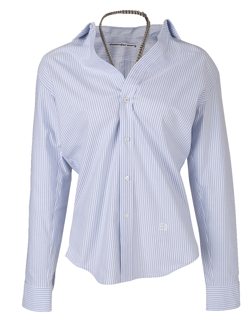 alexanderwang-Off Shoulder Oxford Shirt-