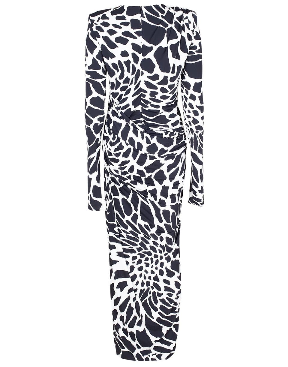 ALEXANDRE VAUTHIER-Long Sleeve Giraffe Print Dress-