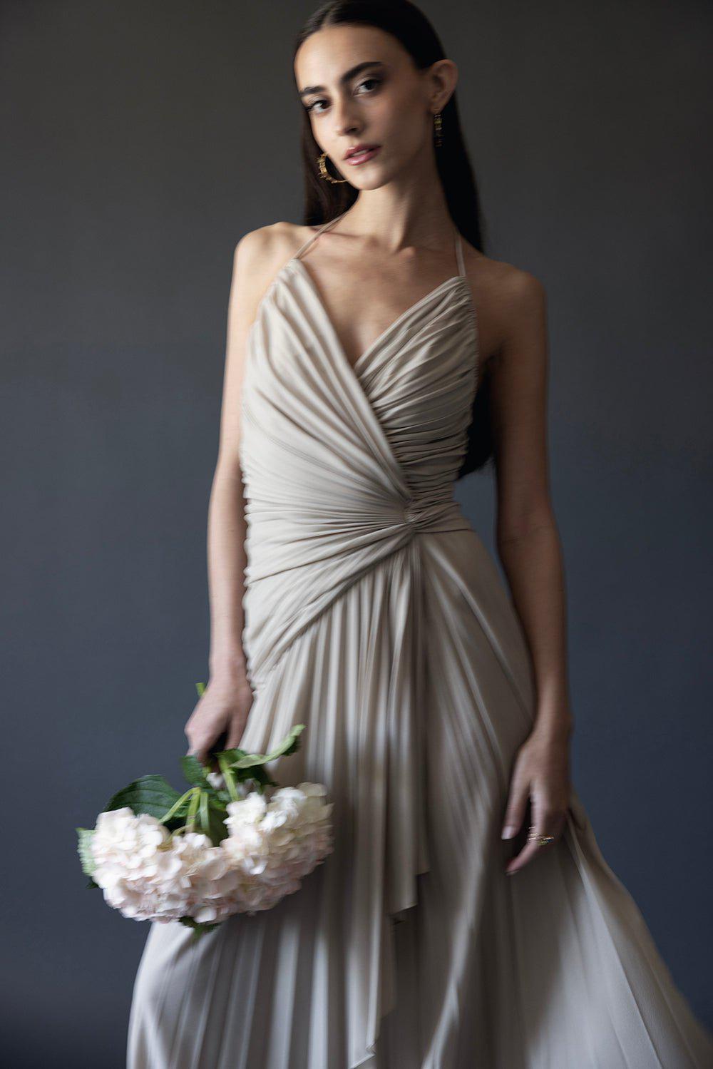 ALEXANDRE VAUTHIER-Long Pleated Dress-