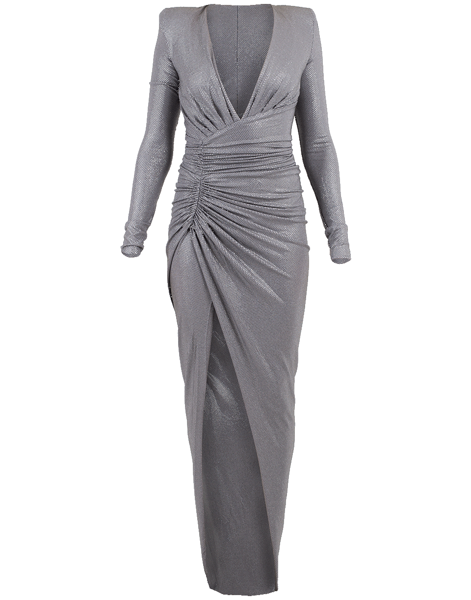 ALEXANDRE VAUTHIER-Microcrystal Gown-STEEL