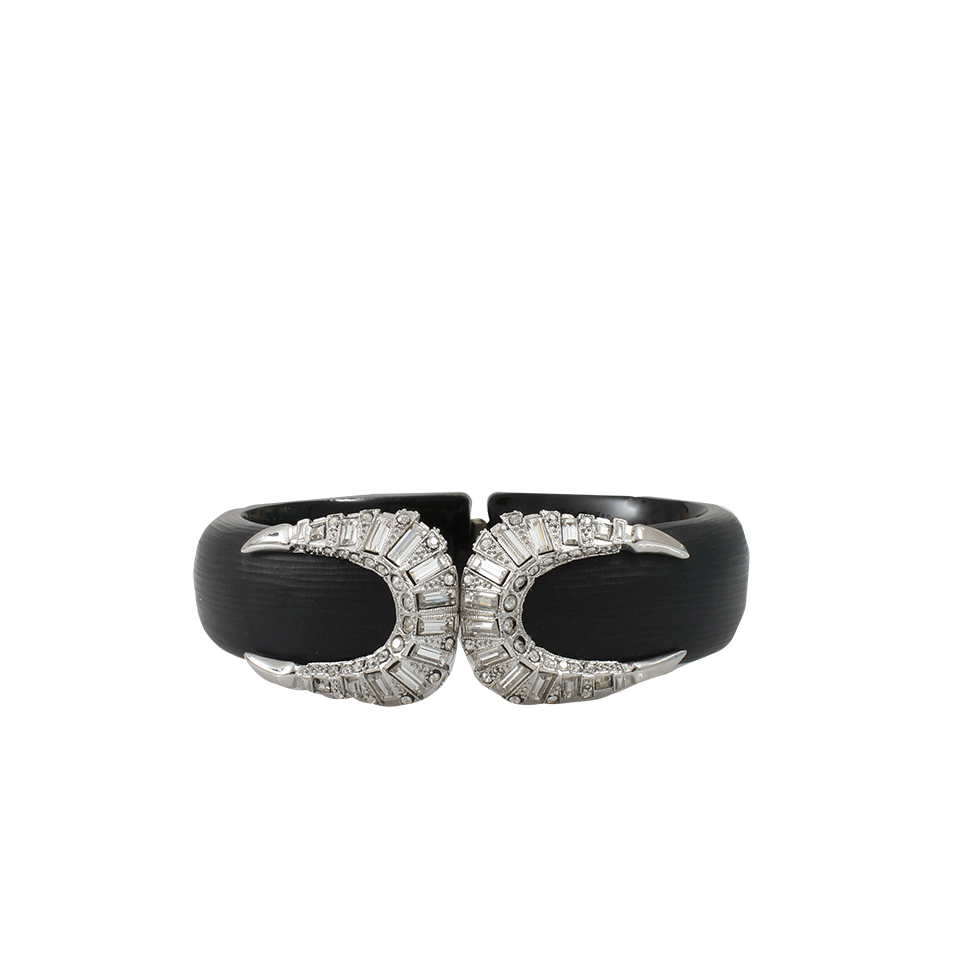 ALEXIS BITTAR-Deco Motif Hinge Face Bangle-BLACK