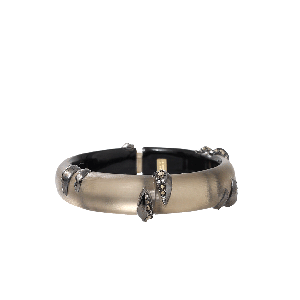 ALEXIS BITTAR-Encrusted Spike Hinge Bracelet-BEIGE