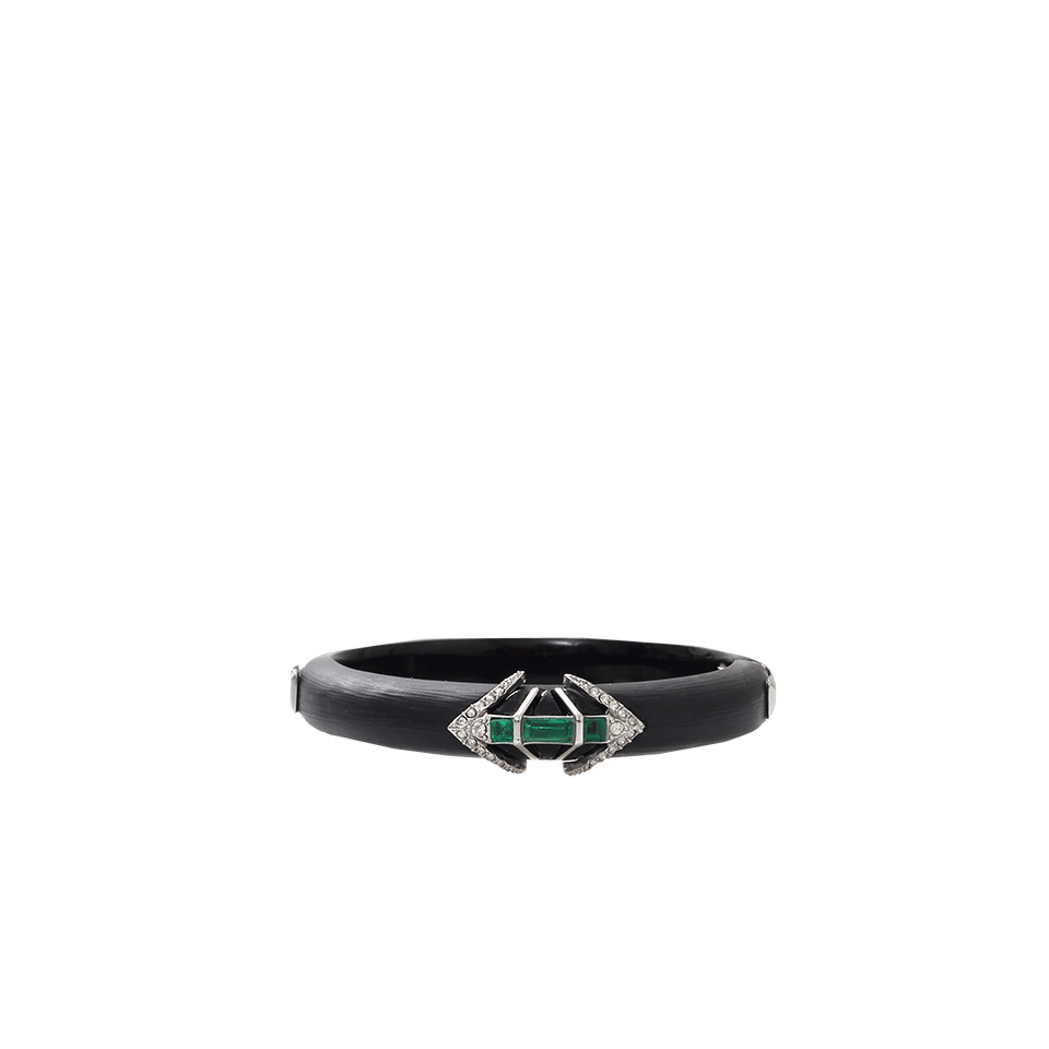 ALEXIS BITTAR-Small Crystal Deco Encrusted Bangle-BLACK