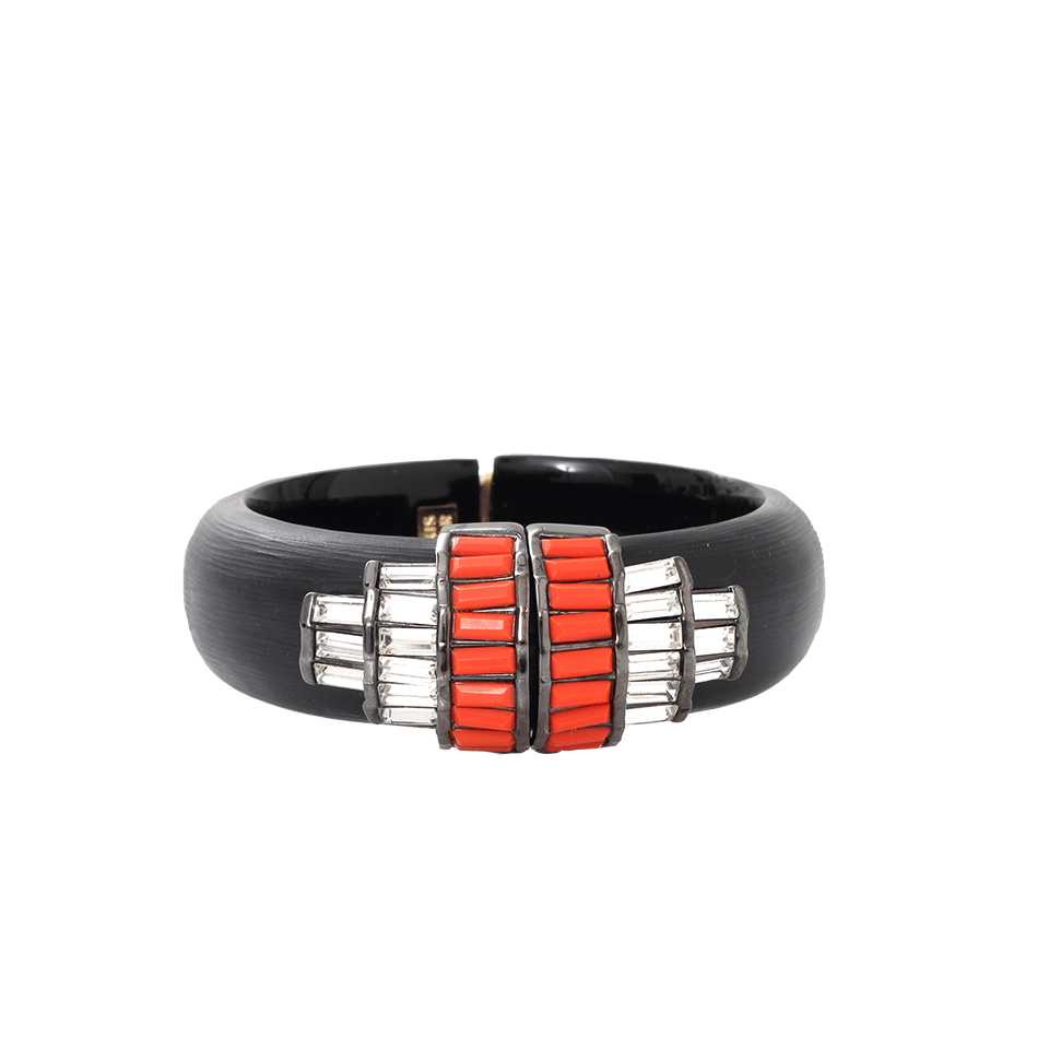 ALEXIS BITTAR-Baguette Barrel Mirror Bracelet-BLK/ORNG