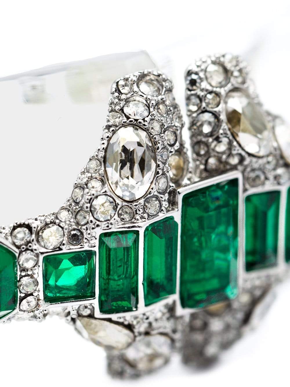 ALEXIS BITTAR-Crystal Deco Emerald Stacked Bracelet-CLEAR