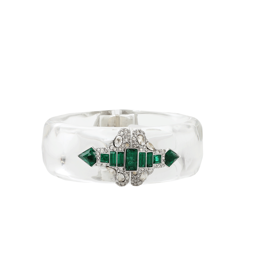 ALEXIS BITTAR-Crystal Deco Emerald Stacked Bracelet-CLEAR