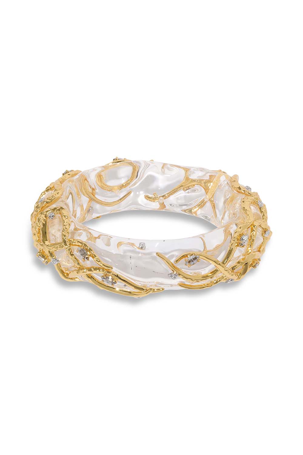 ALEXIS BITTAR-Liquid Vine Lucite Hinge Bracelet-CLEAR
