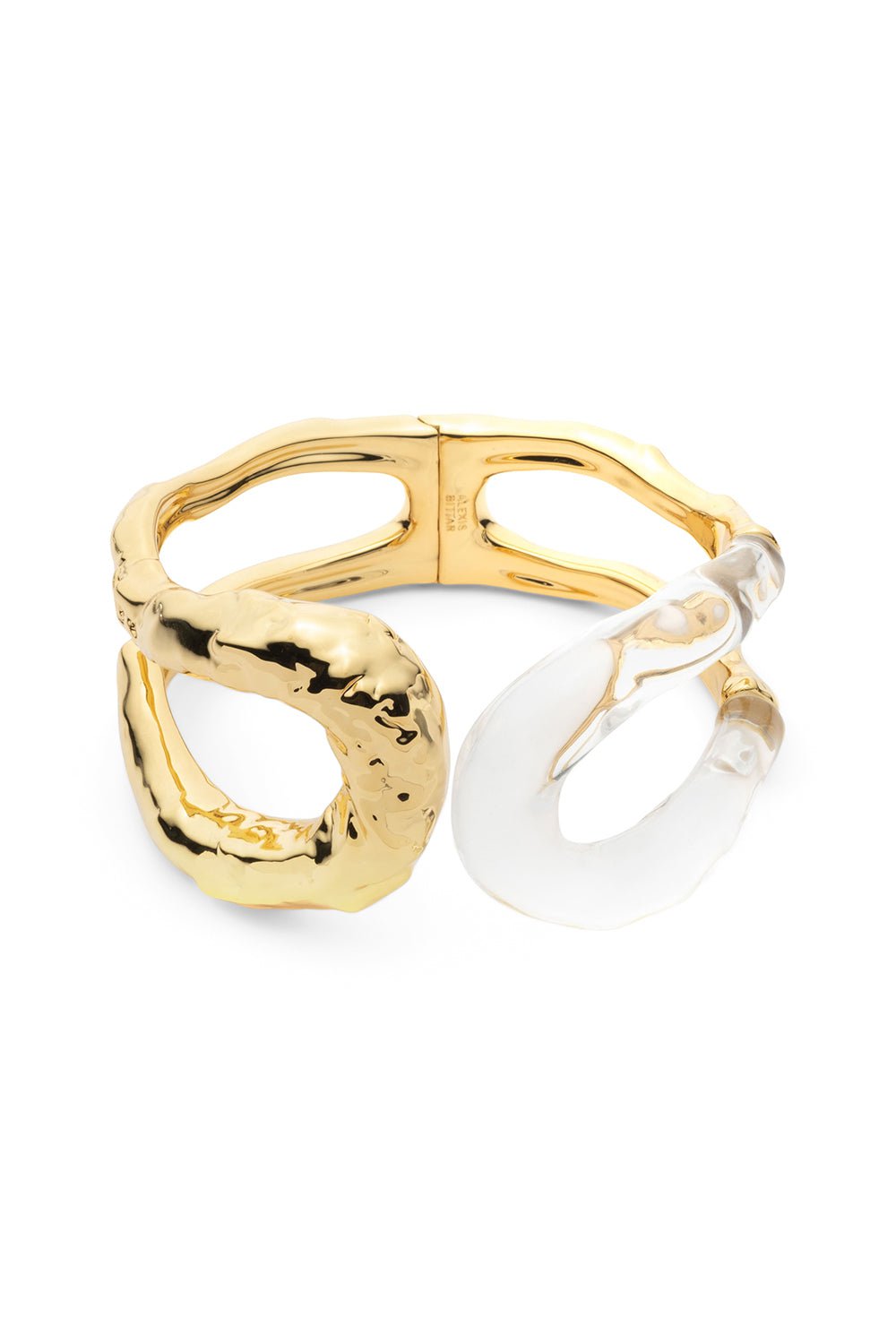 ALEXIS BITTAR-Dream Rain Large Link Hinge Bracelet-GOLD