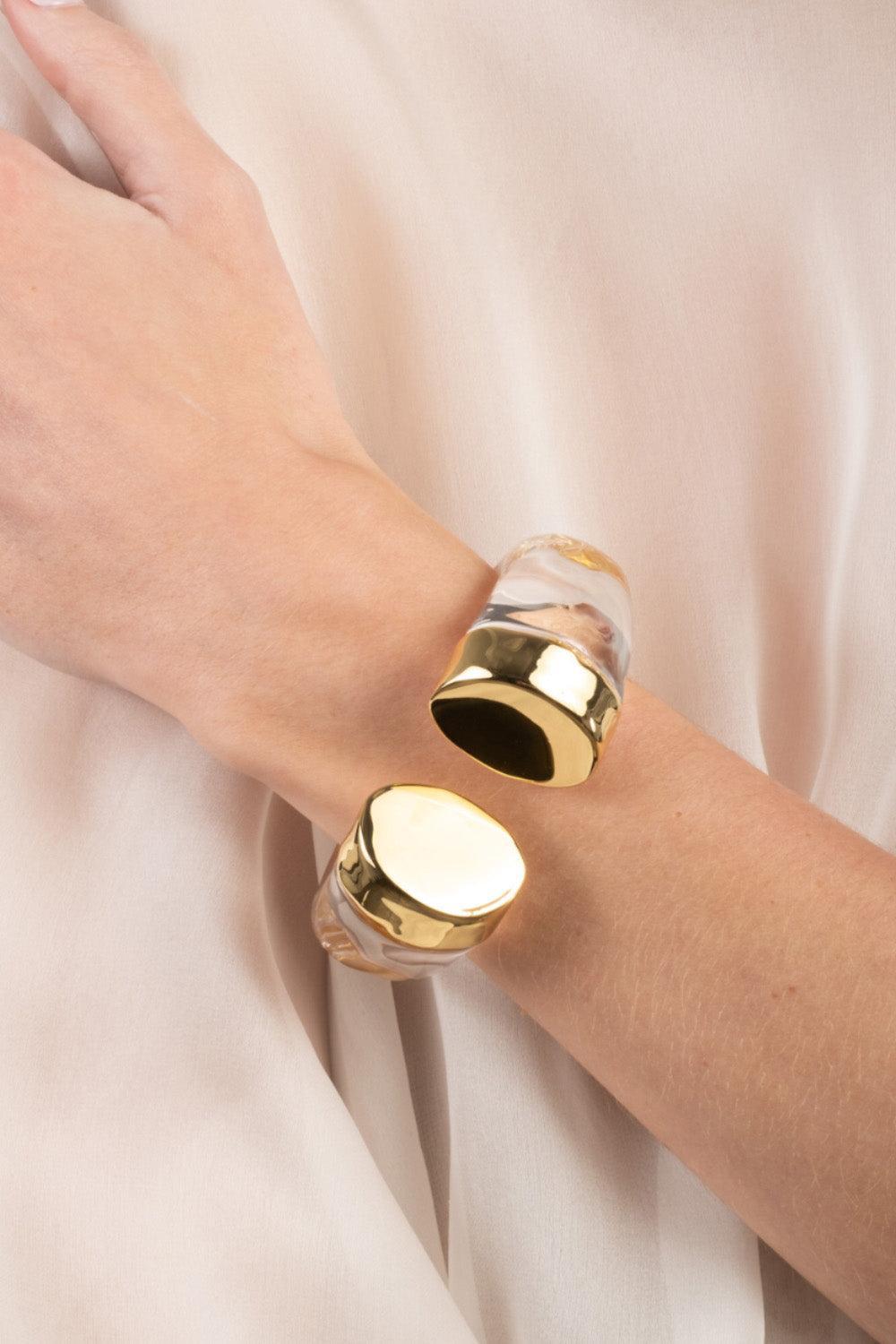 Lucite Slice Capped Hinge Bracelet-YELLOW-JEWELRYBOUTIQUEBRACELET O-ALEXIS BITTAR