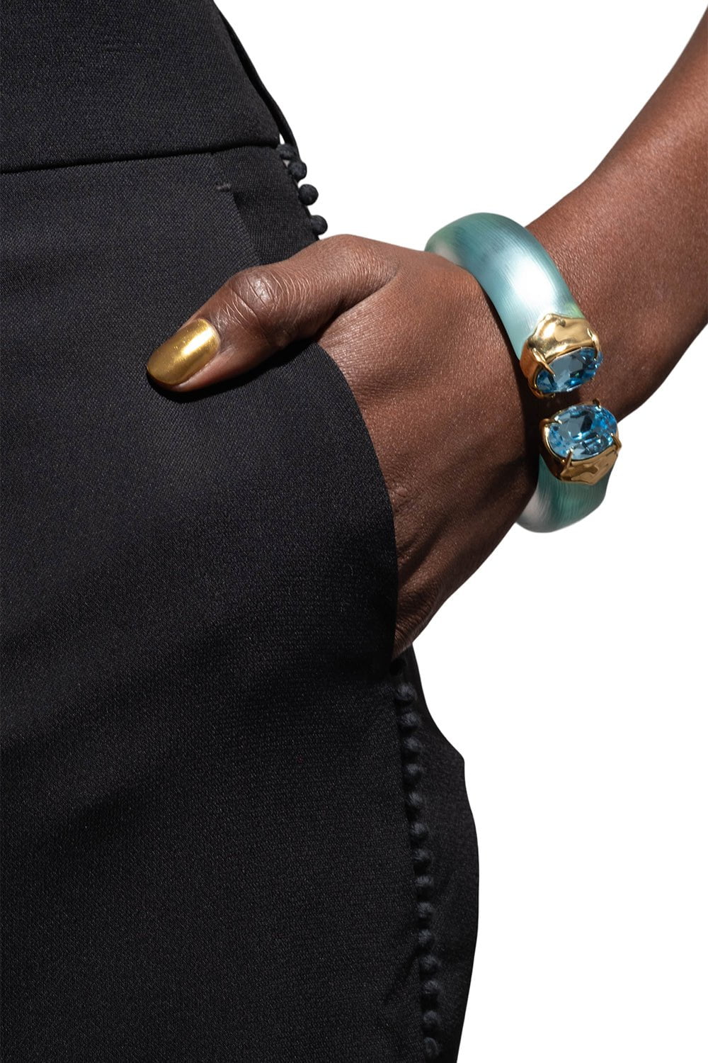ALEXIS BITTAR-Bonbon Crystal Lucite Hinge Bracelet-