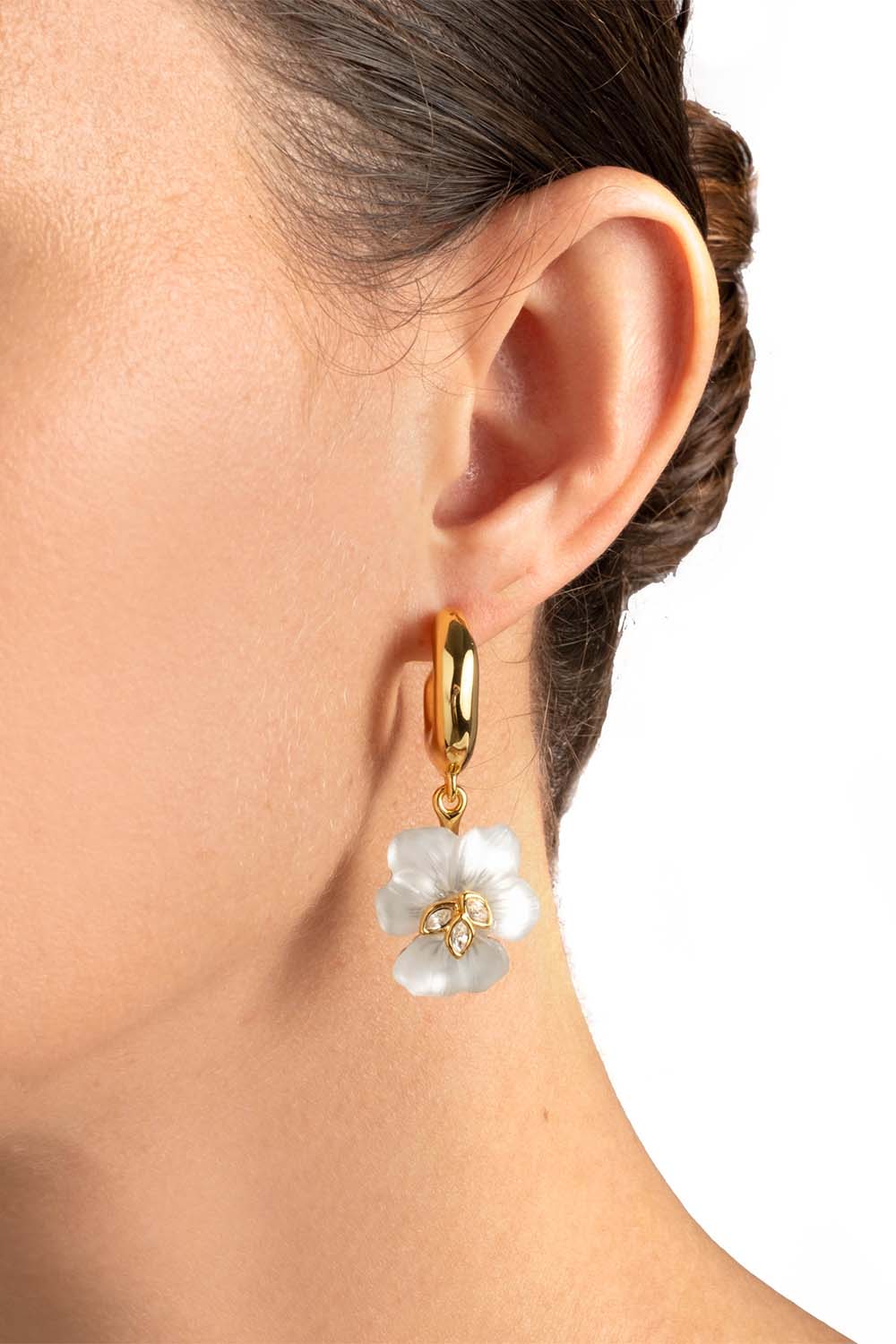 ALEXIS BITTAR-Pansy Petite Lucite Hoop Earrings-