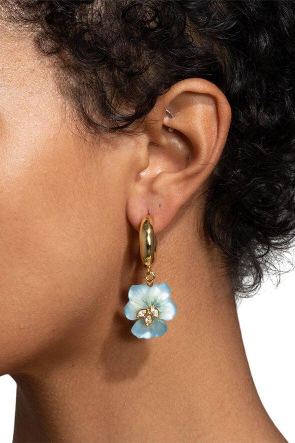 ALEXIS BITTAR-Pansy Petite Lucite Hoop Earrings-