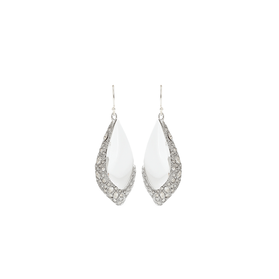 ALEXIS BITTAR-Asymmetric Encrusted Drop Earrings-CLEAR