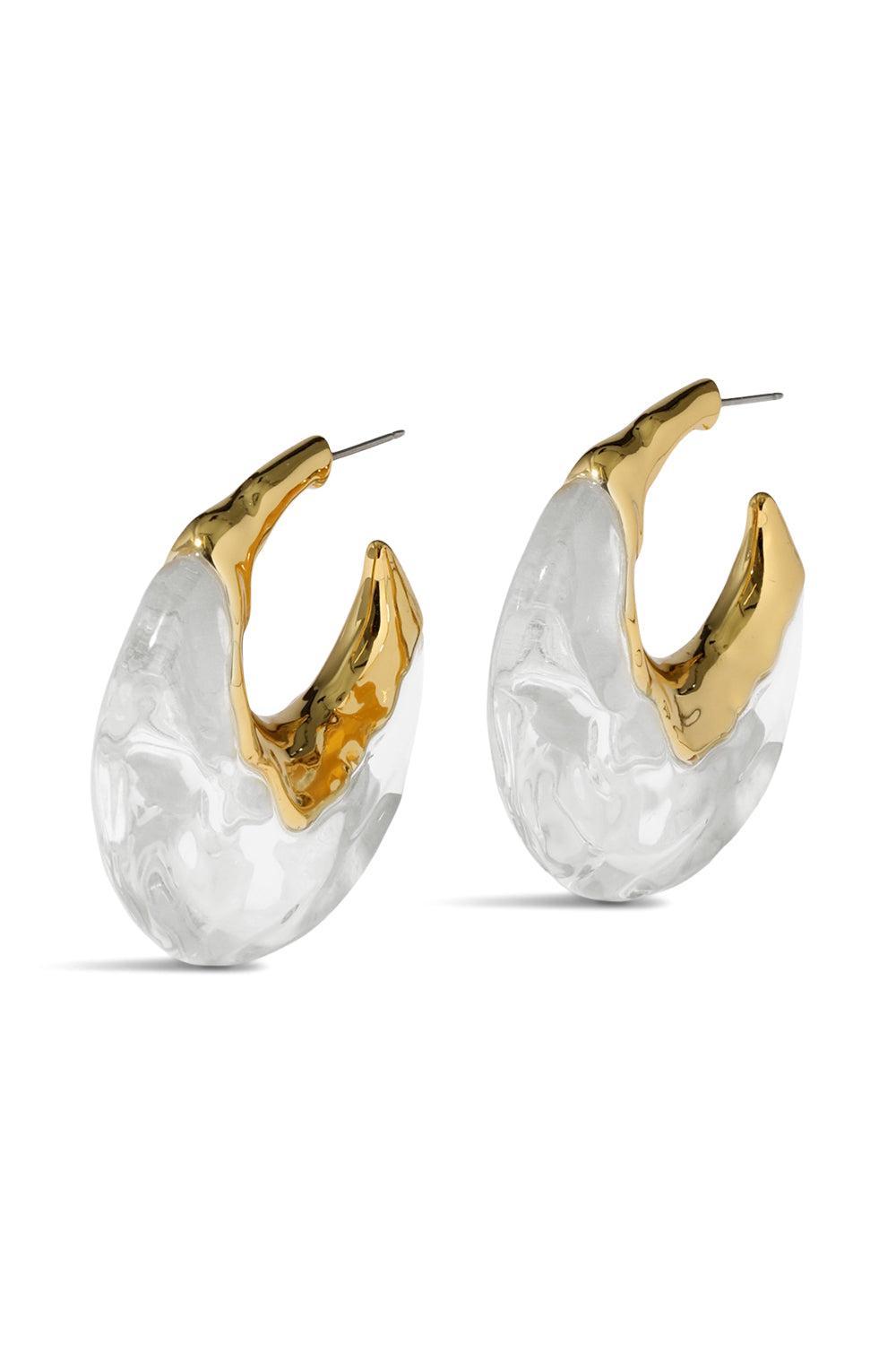 Puffy Hoop Earrings-CLEAR-JEWELRYBOUTIQUEEARRING-ALEXIS BITTAR