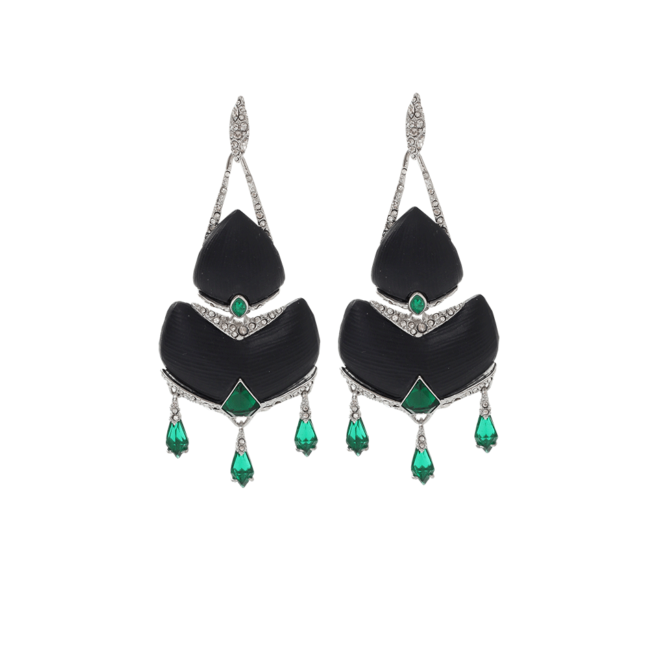 ALEXIS BITTAR-Crystal Deco Chandelier Earring-EMERALD