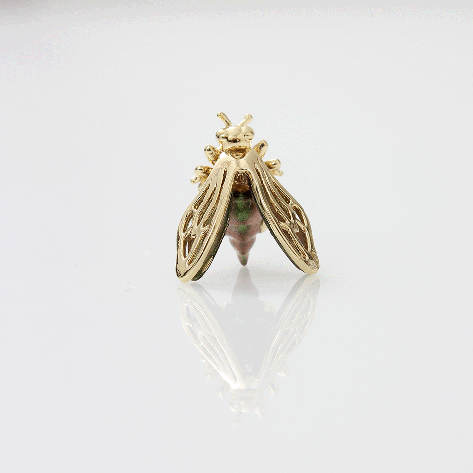 ALEXIS BITTAR-Irid Bumble Bee Earrings-GOLD