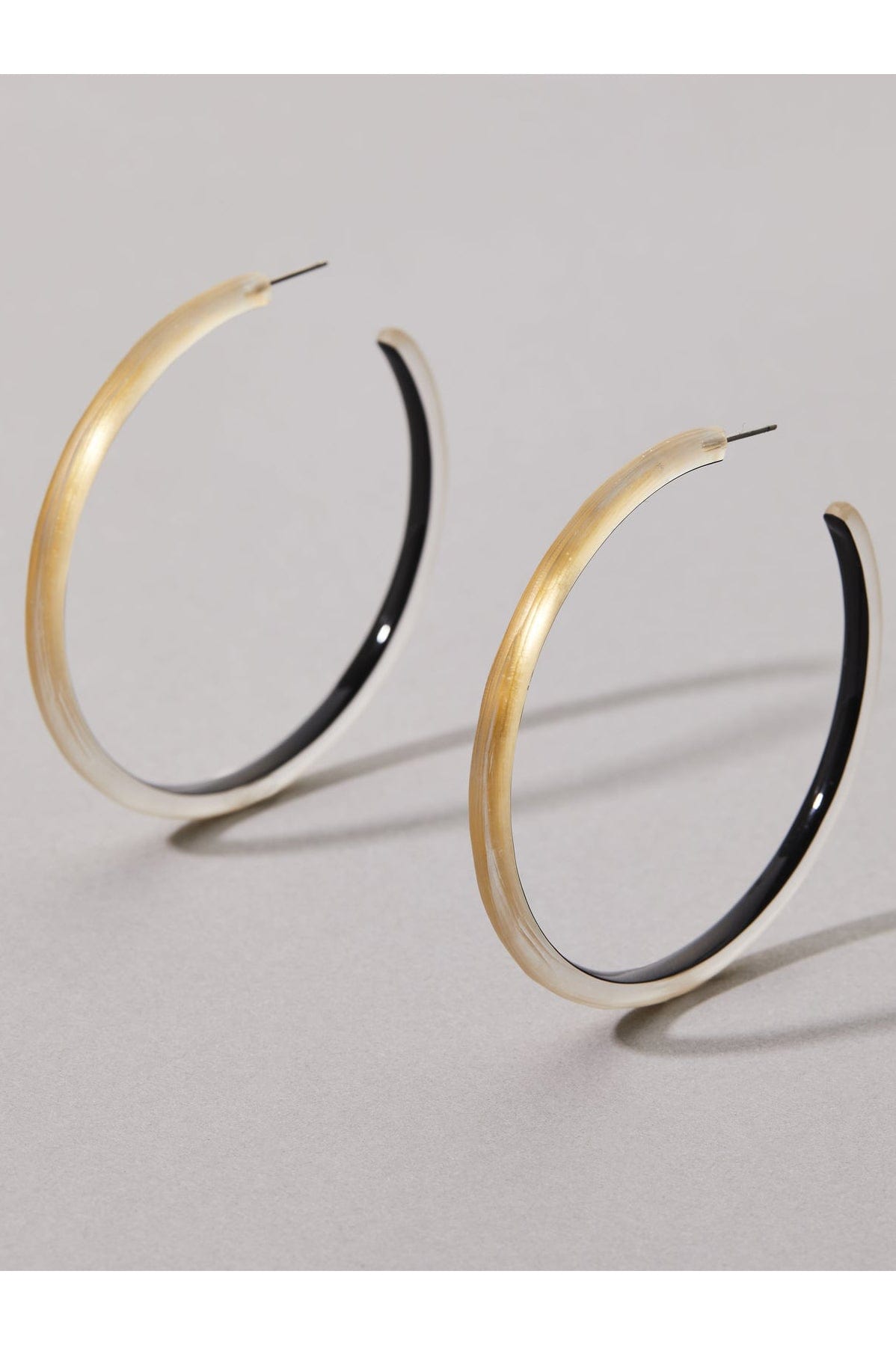 ALEXIS BITTAR-Gold Large Skinny Hoop Earrings-GOLD