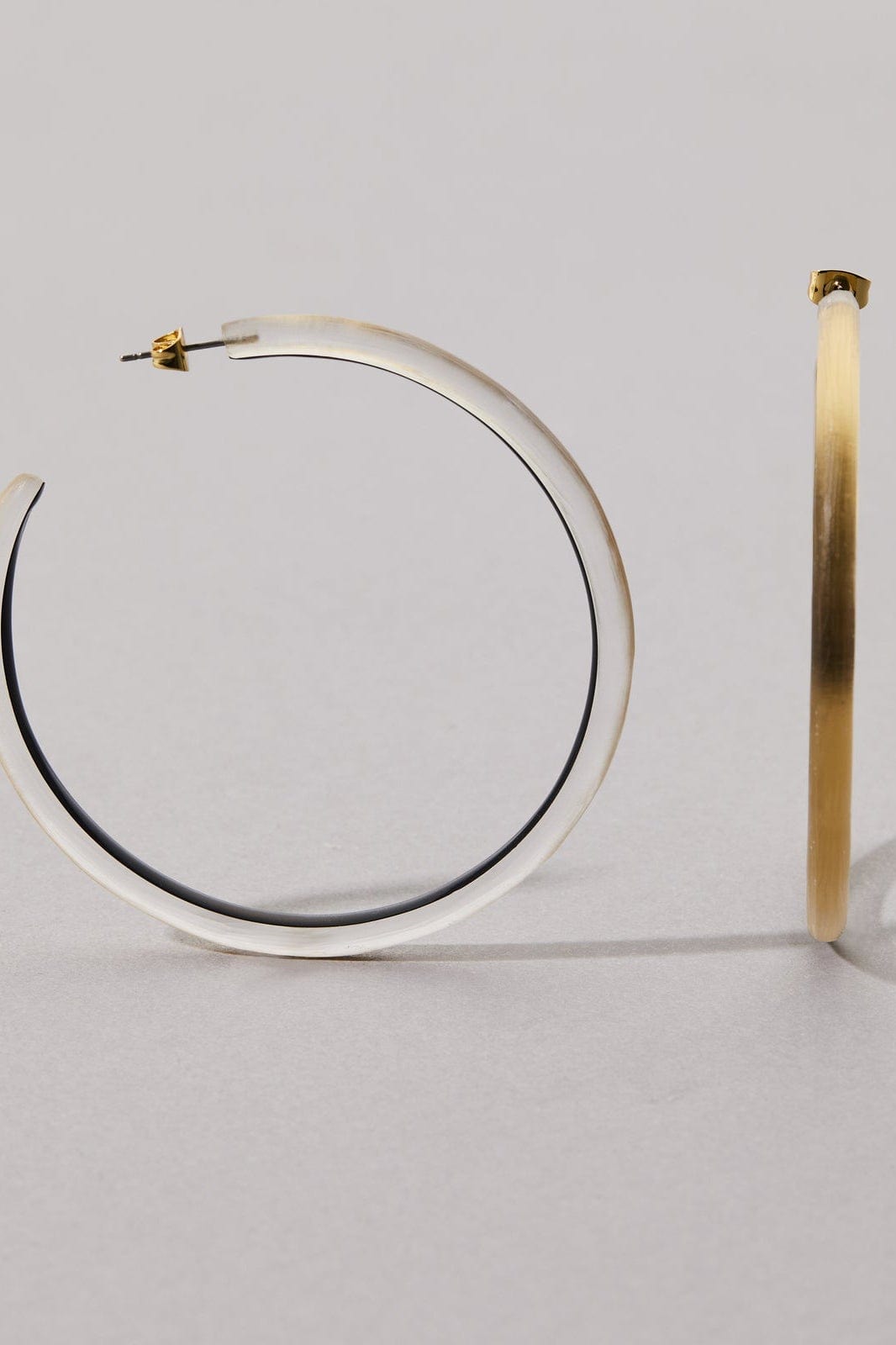 ALEXIS BITTAR-Gold Large Skinny Hoop Earrings-GOLD