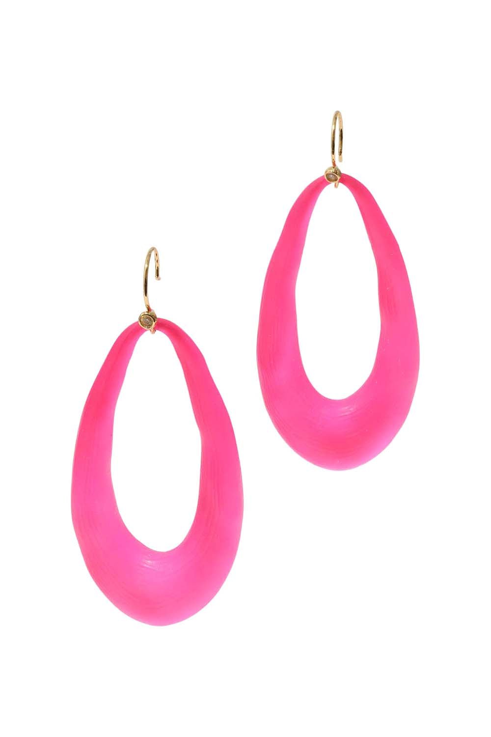 ALEXIS BITTAR-Lucite Link Wire Earrings - Neon Pink-NEONPINK