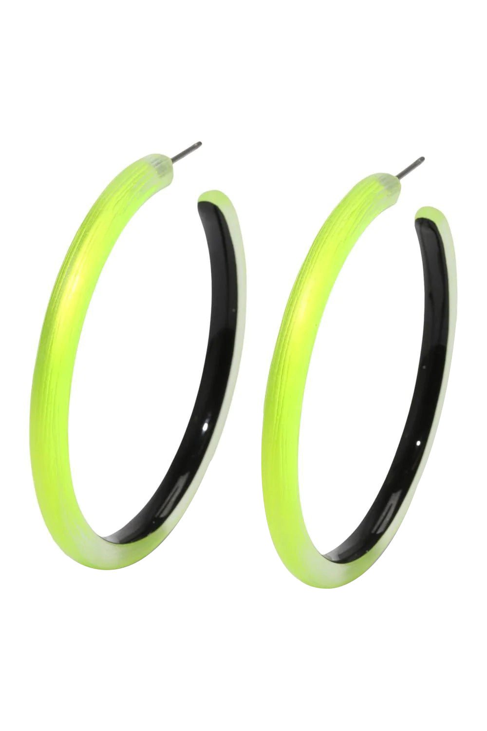 ALEXIS BITTAR-Skinny Lucite Hoop Earrings - Yellow-NEONYLW