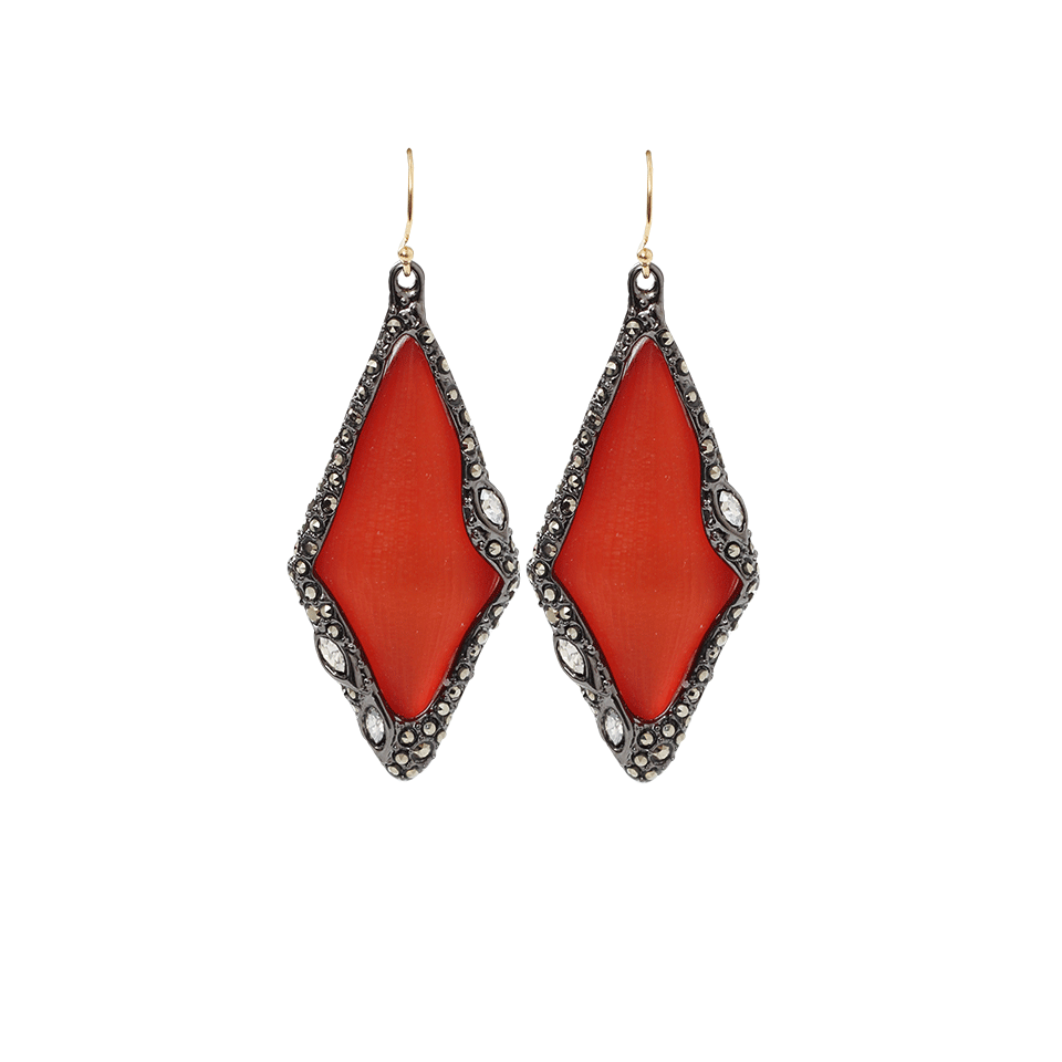 ALEXIS BITTAR-Marquis Encrusted Wire Earrings-ORANGE