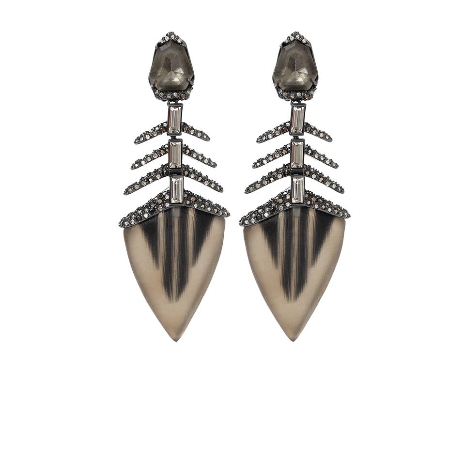ALEXIS BITTAR-Encrusted Spear Clip Earrings-PYRITE
