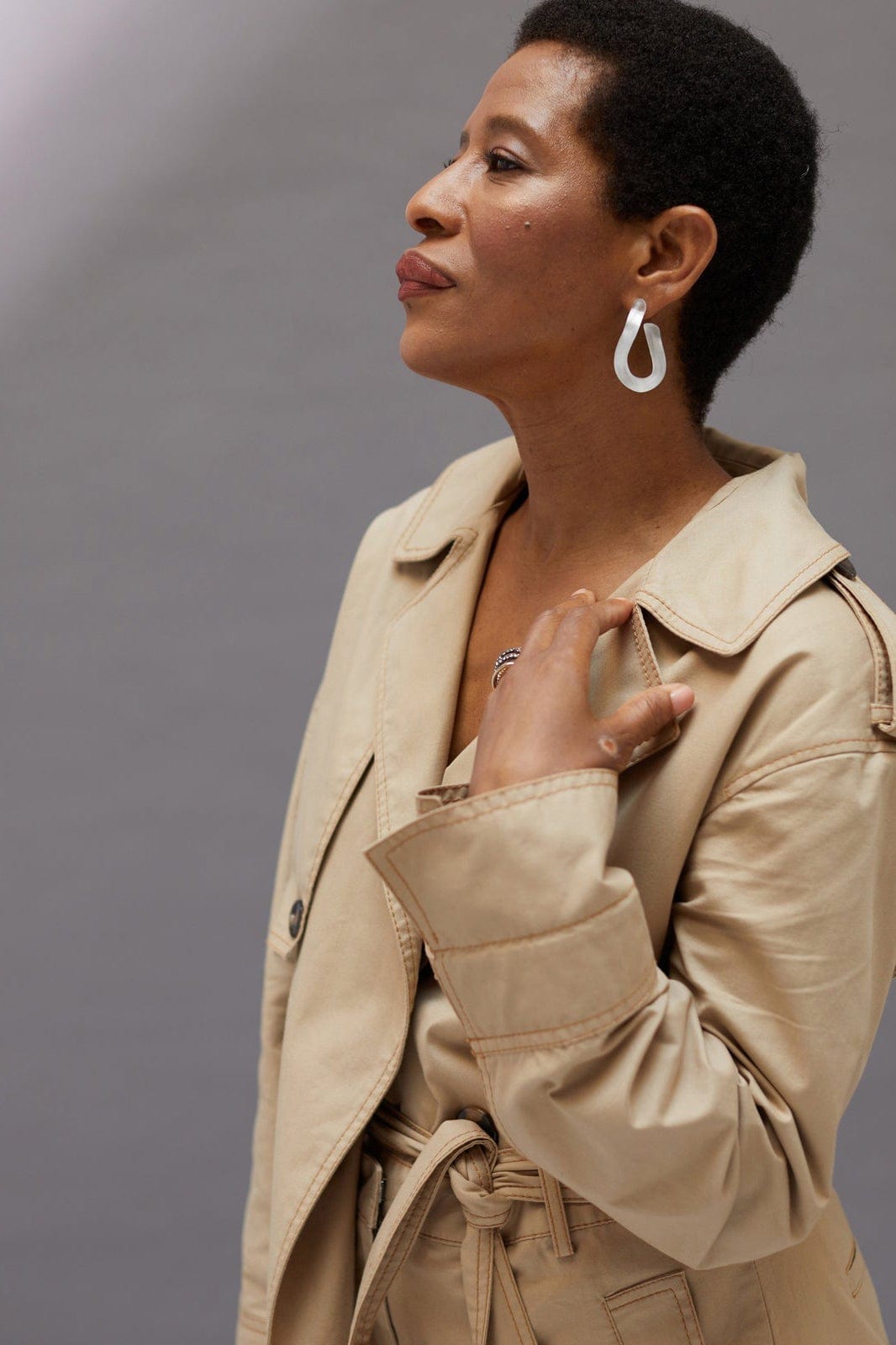 ALEXIS BITTAR-Silver Twist Hoop Earrings-SILVER