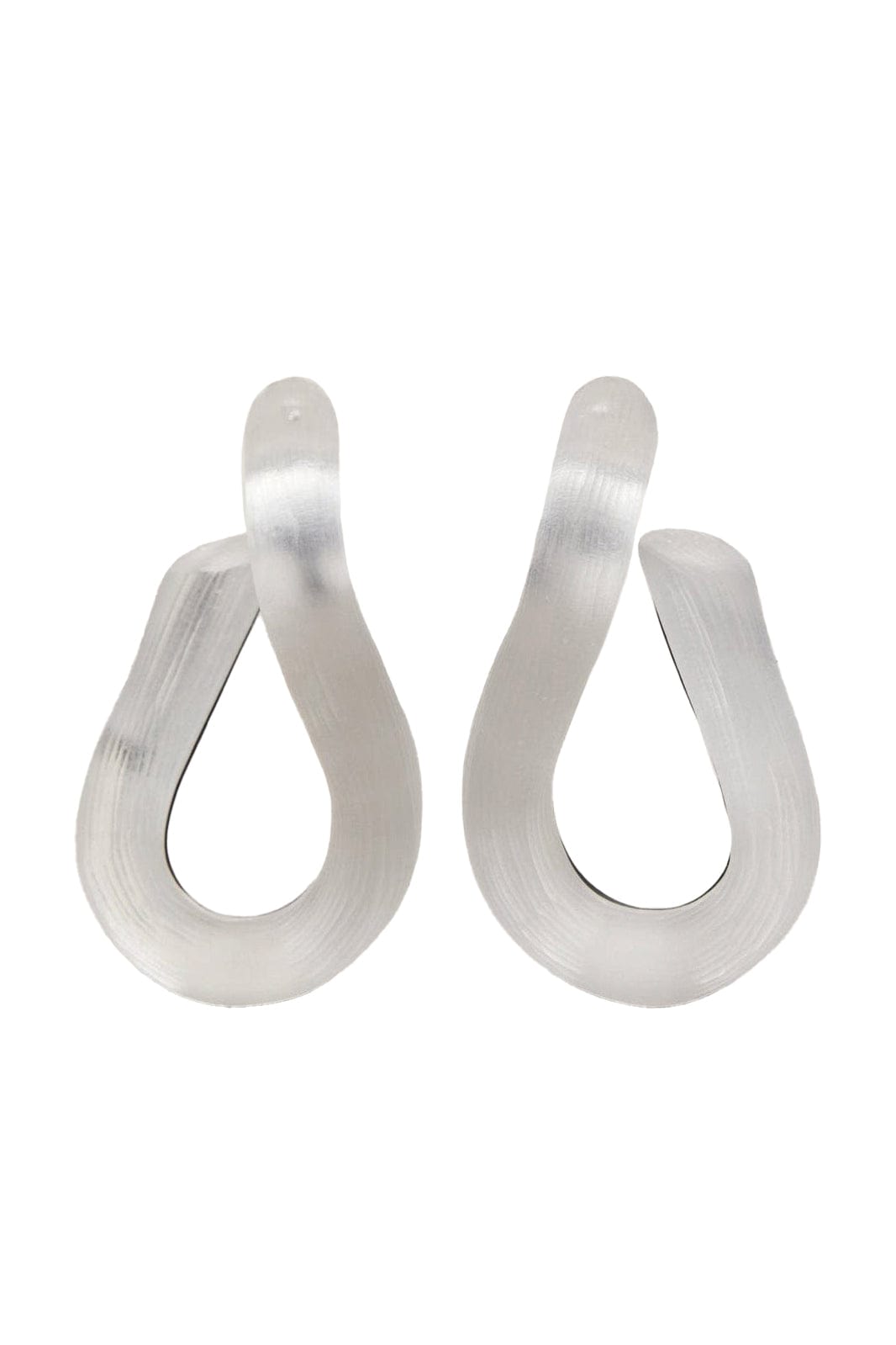 ALEXIS BITTAR-Silver Twist Hoop Earrings-SILVER