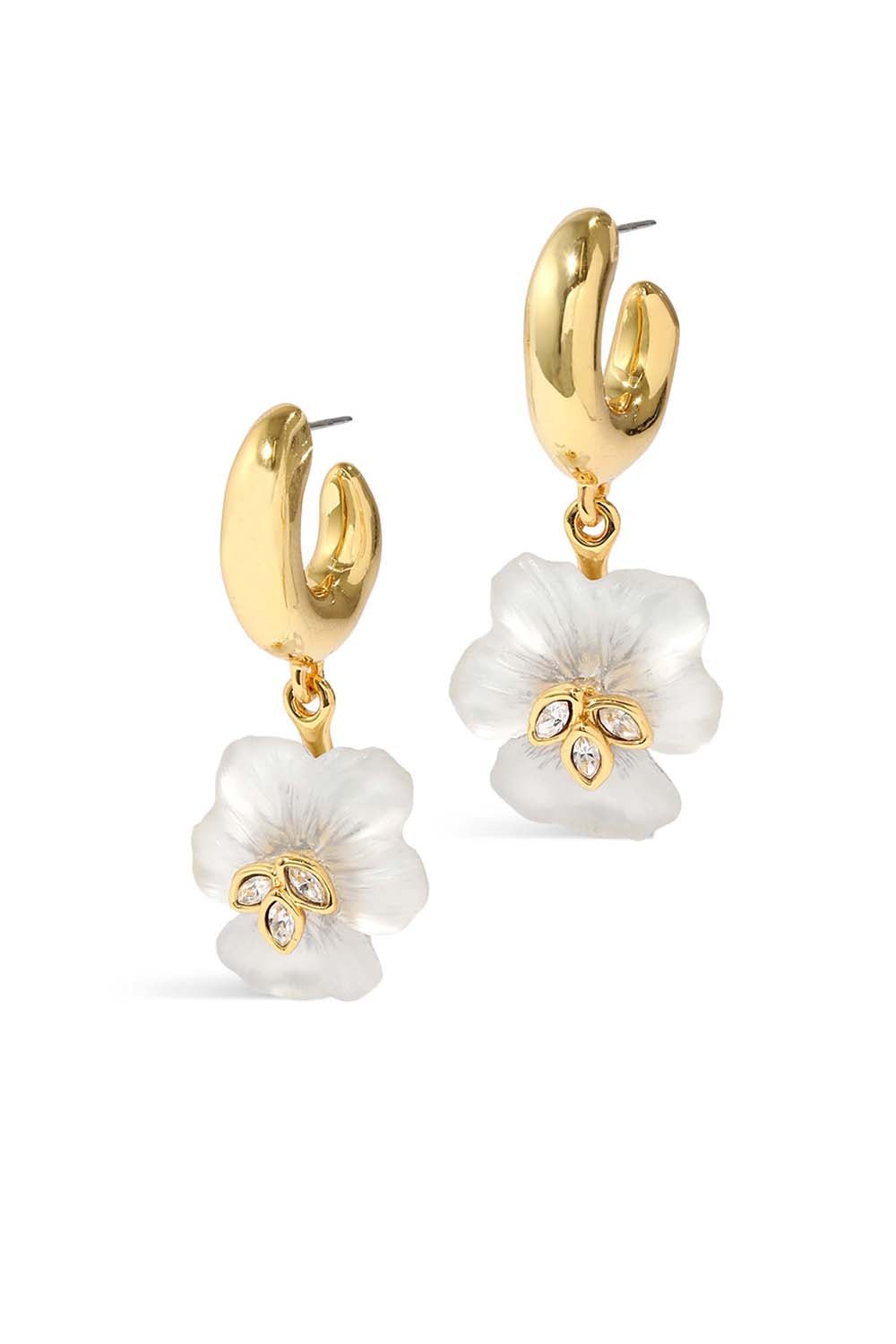 ALEXIS BITTAR-Pansy Petite Lucite Hoop Earrings-WHITE