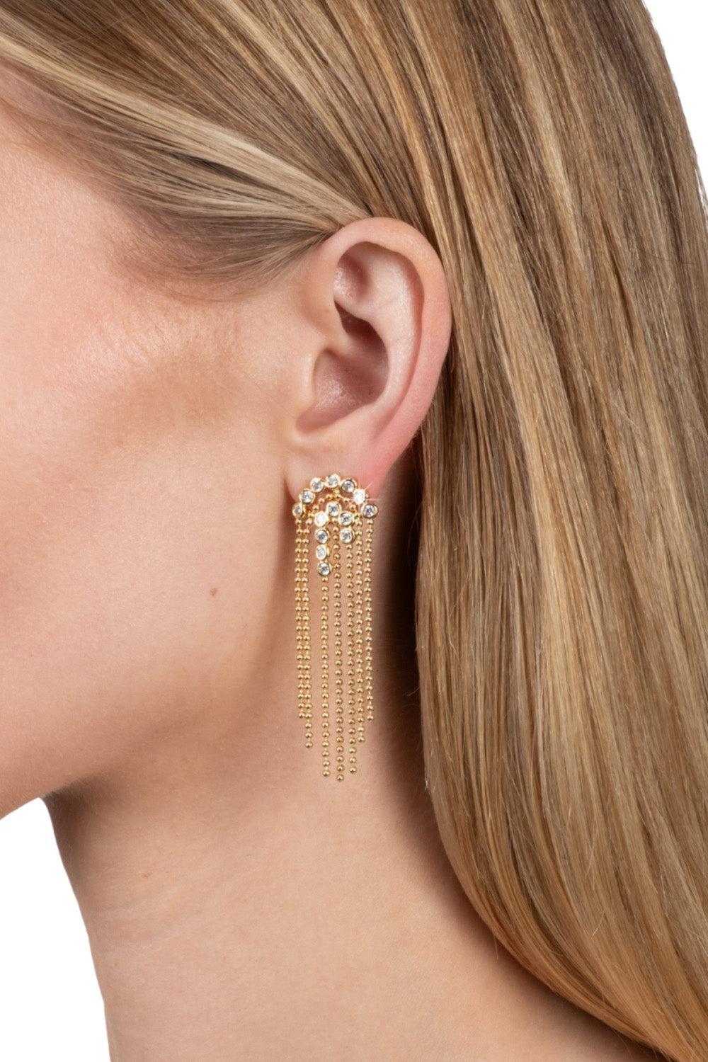 Cubic Zirconia Asterales Bubble Fringe Chandelier Earrings-YELLOW-JEWELRYBOUTIQUEEARRING-ALEXIS BITTAR
