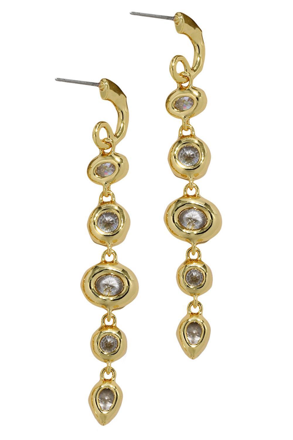 Cubic Zirconia Asterales Linked Hoop Drop Earrings-YELLOW-JEWELRYBOUTIQUEEARRING-ALEXIS BITTAR