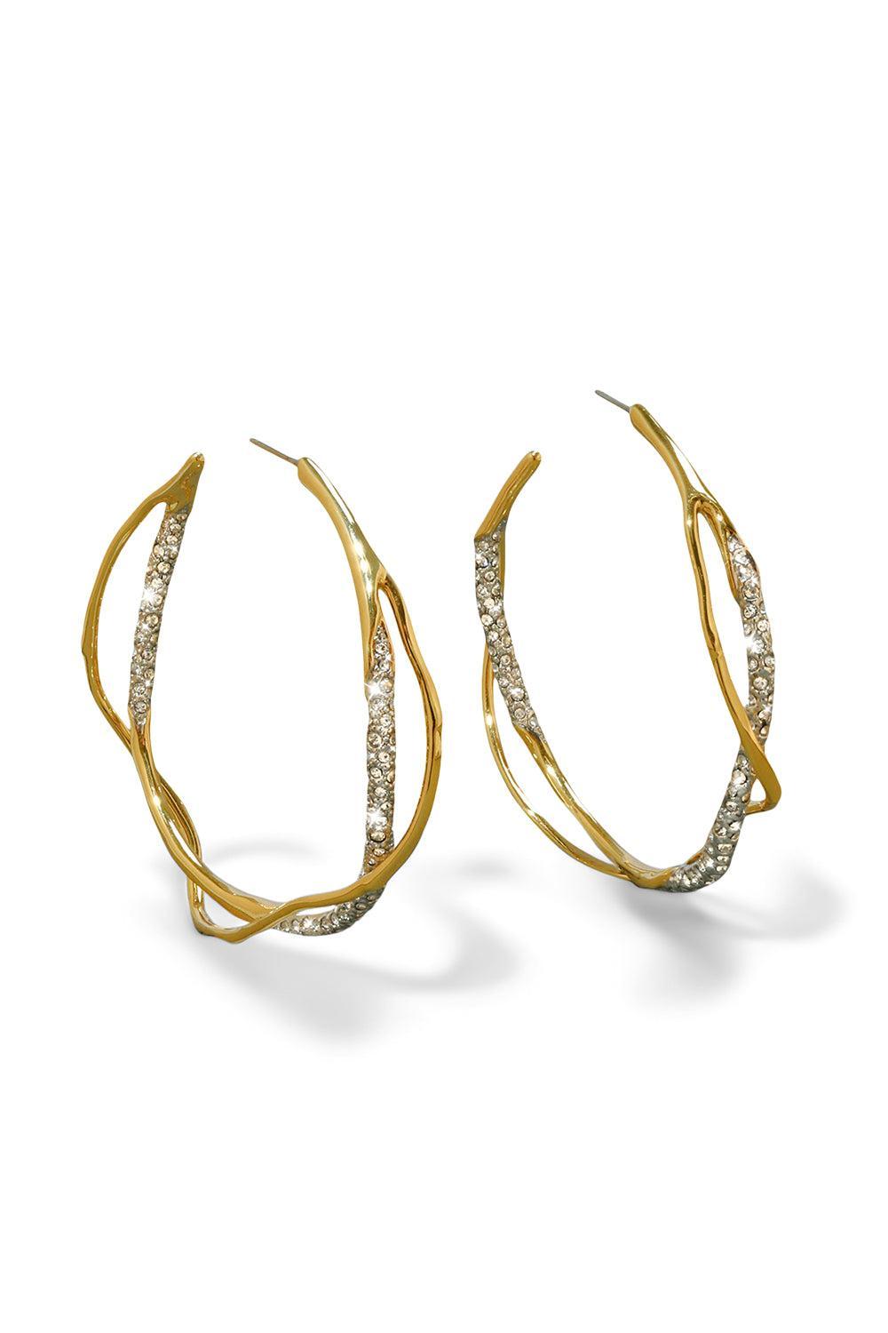 Intertwined Crystal Hoop Earrings-YELLOW-JEWELRYBOUTIQUEEARRING-ALEXIS BITTAR