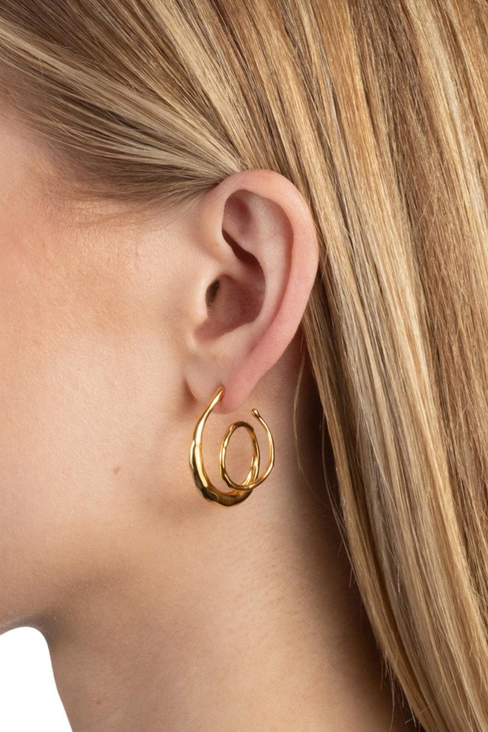 Molten Spiral Hoop Earrings-YELLOW-JEWELRYBOUTIQUEEARRING-ALEXIS BITTAR