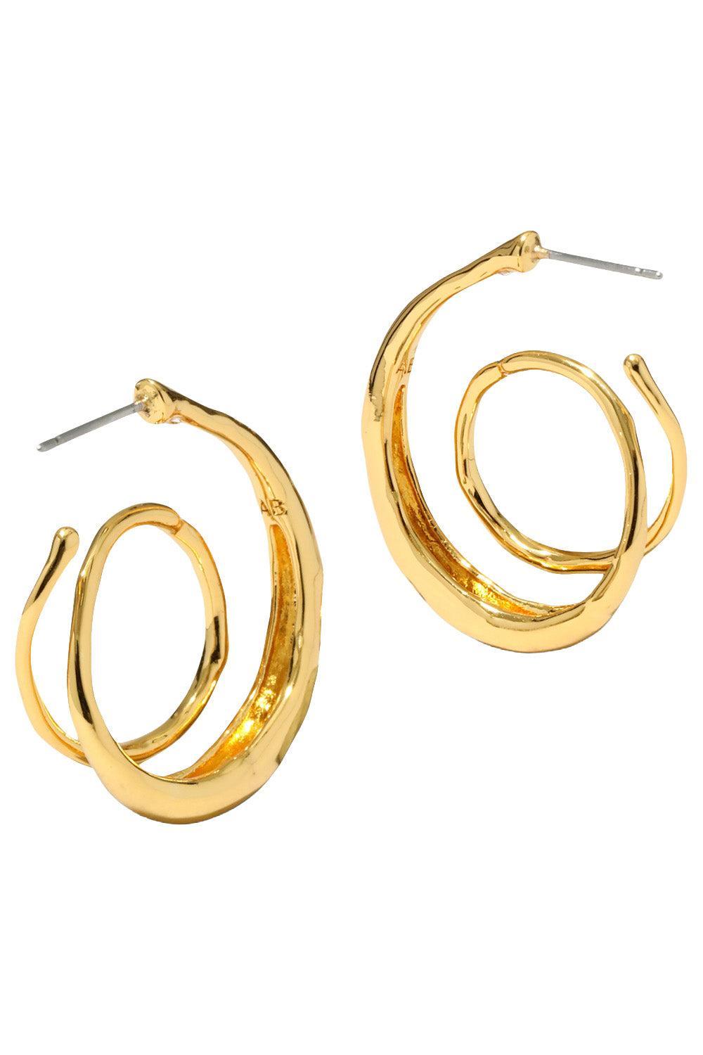Molten Spiral Hoop Earrings-YELLOW-JEWELRYBOUTIQUEEARRING-ALEXIS BITTAR