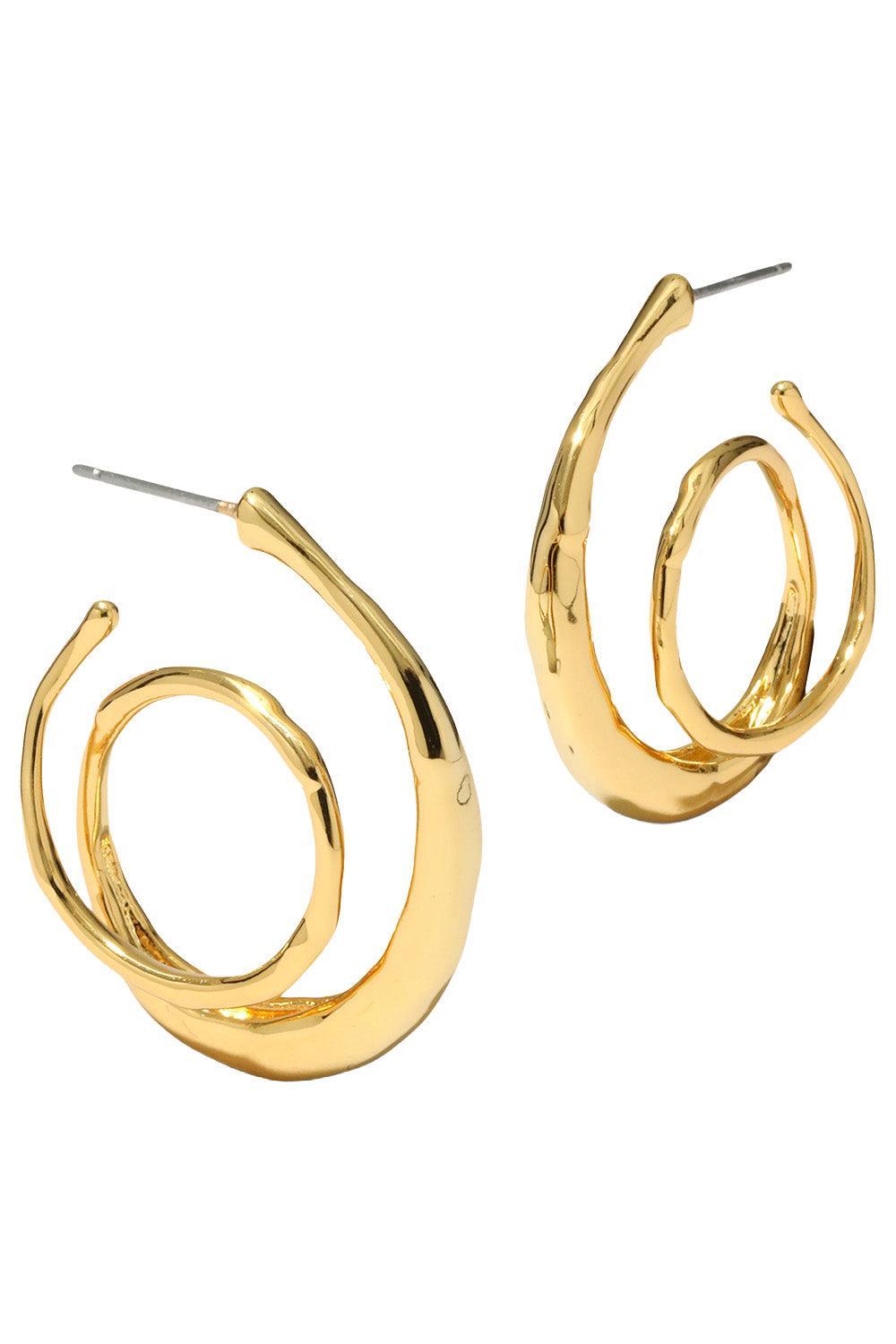 Molten Spiral Hoop Earrings-YELLOW-JEWELRYBOUTIQUEEARRING-ALEXIS BITTAR
