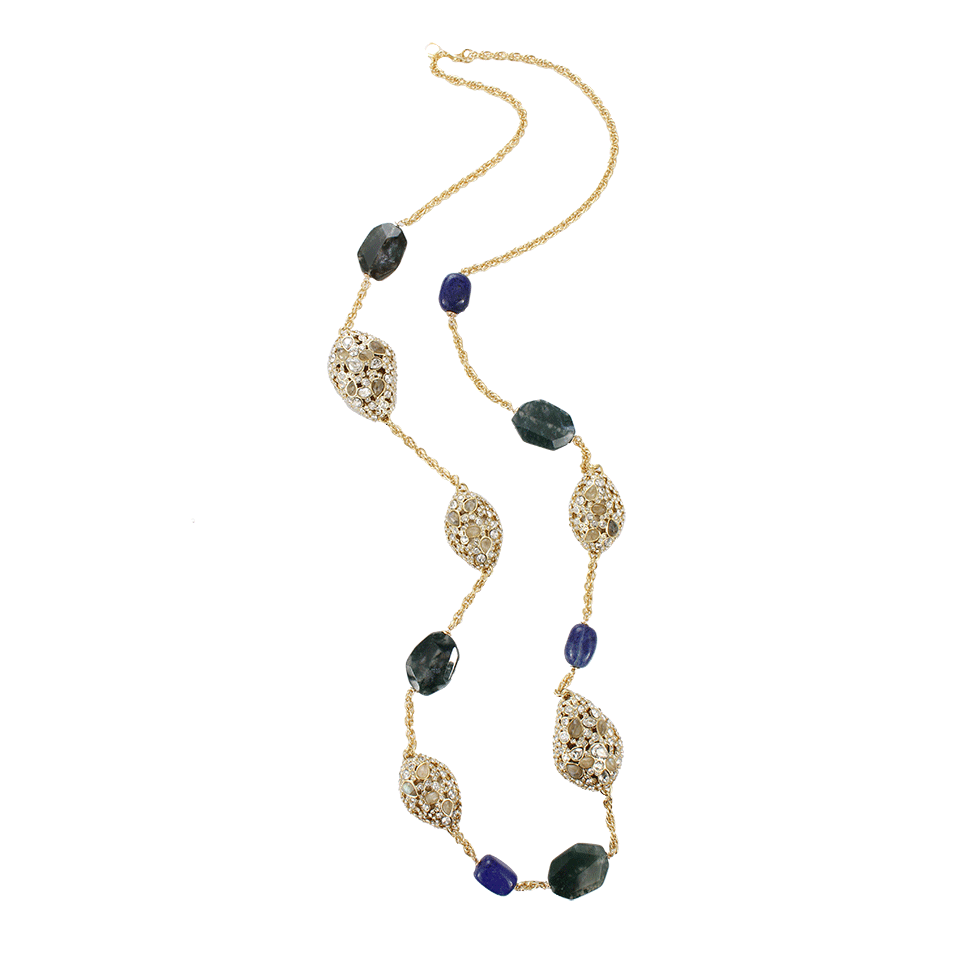 ALEXIS BITTAR-Pave Moss Agate Double Necklace-CRYSTAL