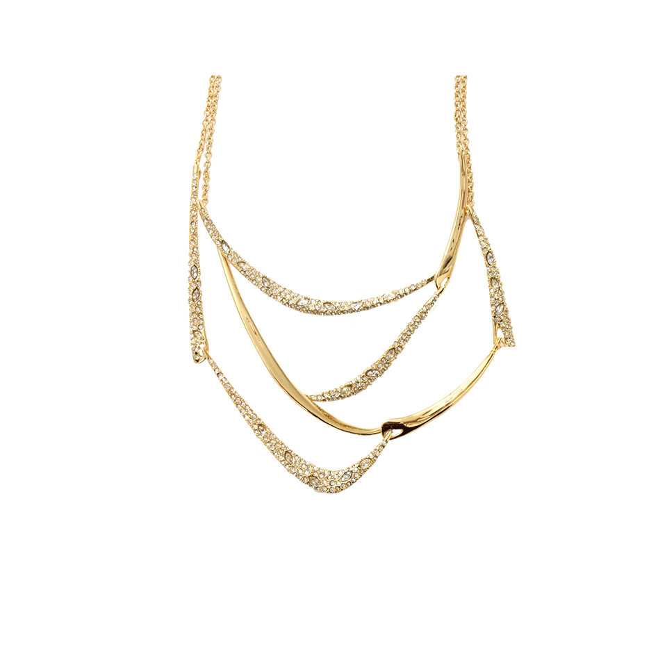 ALEXIS BITTAR-Encrusted Drape Bib Necklace-GOLD