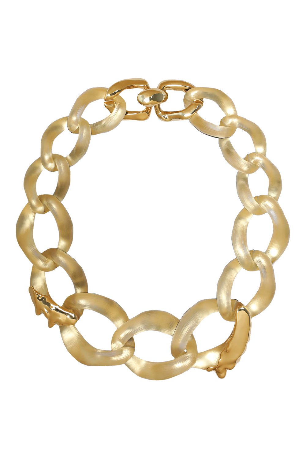 ALEXIS BITTAR-Extra Large Molten Link Necklace - Gold-GOLD
