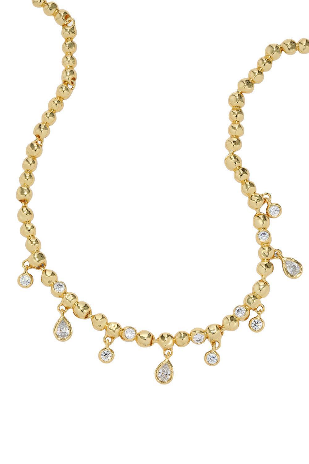 Cubic Zirconia Asterales Charm Ball Chain Necklace-YELLOW-JEWELRYBOUTIQUENECKLACE O-ALEXIS BITTAR