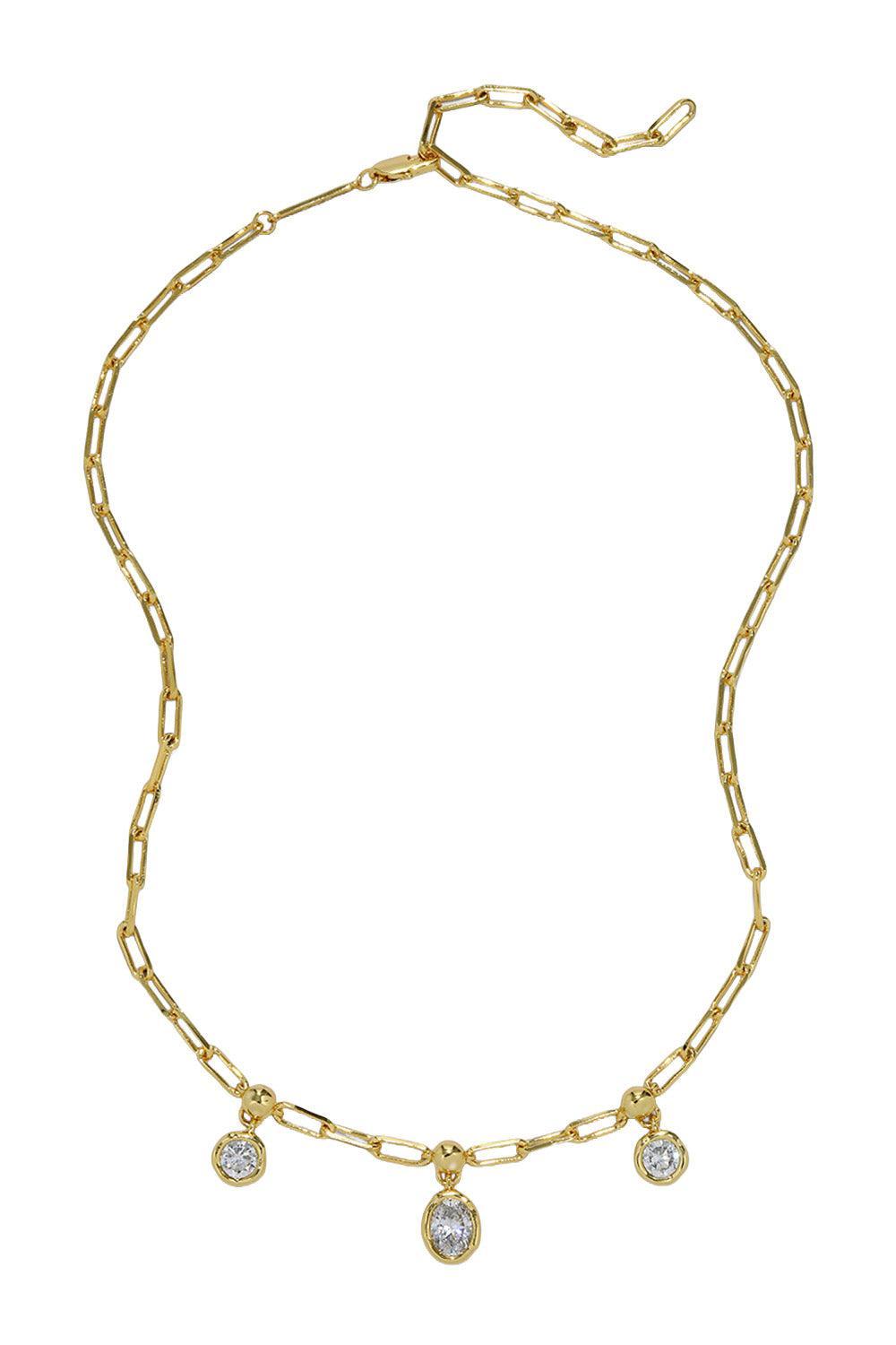  Cubic Zirconia Asterales Petite Drop Necklace-YELLOW-JEWELRYBOUTIQUENECKLACE O-ALEXIS BITTAR 