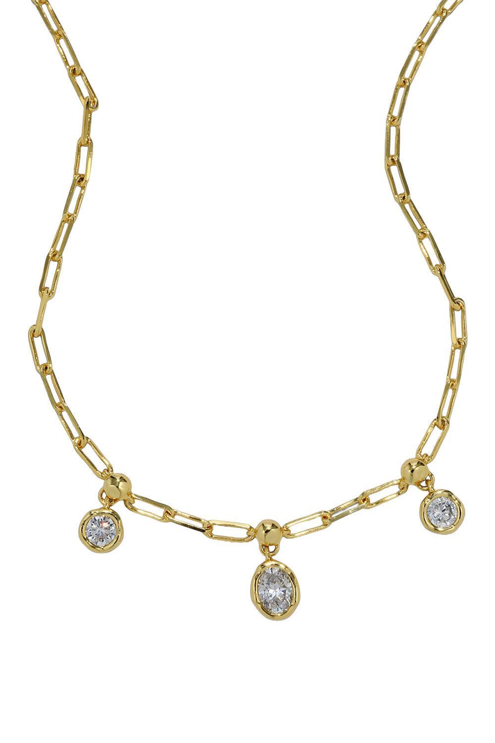  Cubic Zirconia Asterales Petite Drop Necklace-YELLOW-JEWELRYBOUTIQUENECKLACE O-ALEXIS BITTAR 