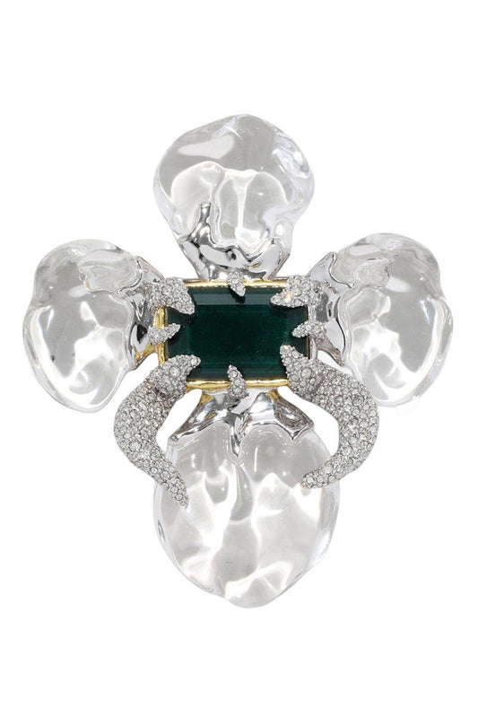 Crystal Silverlake Lucite Flower Pin-CLEAR-JEWELRYBOUTIQUEPIN-ALEXIS BITTAR