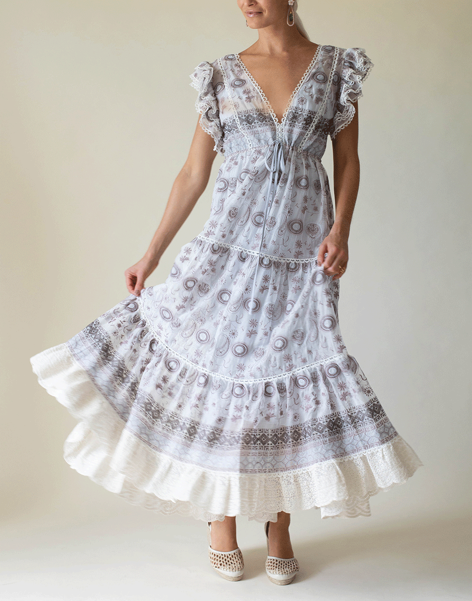 ALEXIS-Medallion Embroidery Beah Dress-