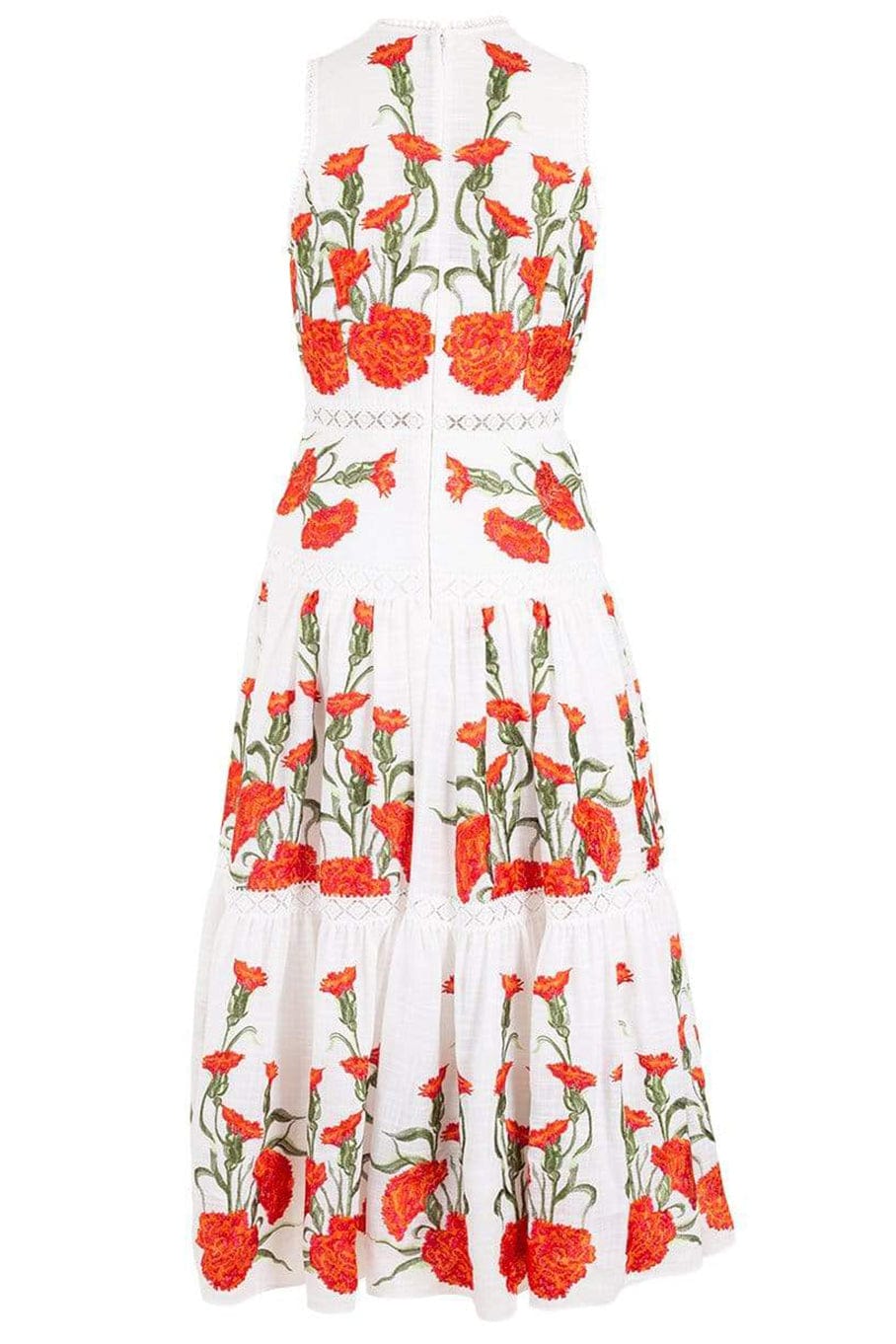 ALEXIS-Blossom Embroidered Leomie Dress-WHITE