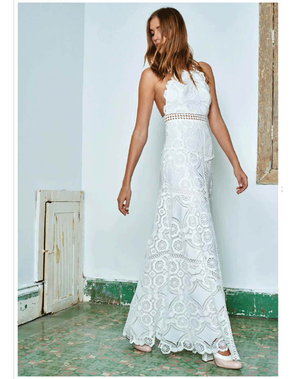 ALEXIS-Eveline Crochet Dress-WHITE
