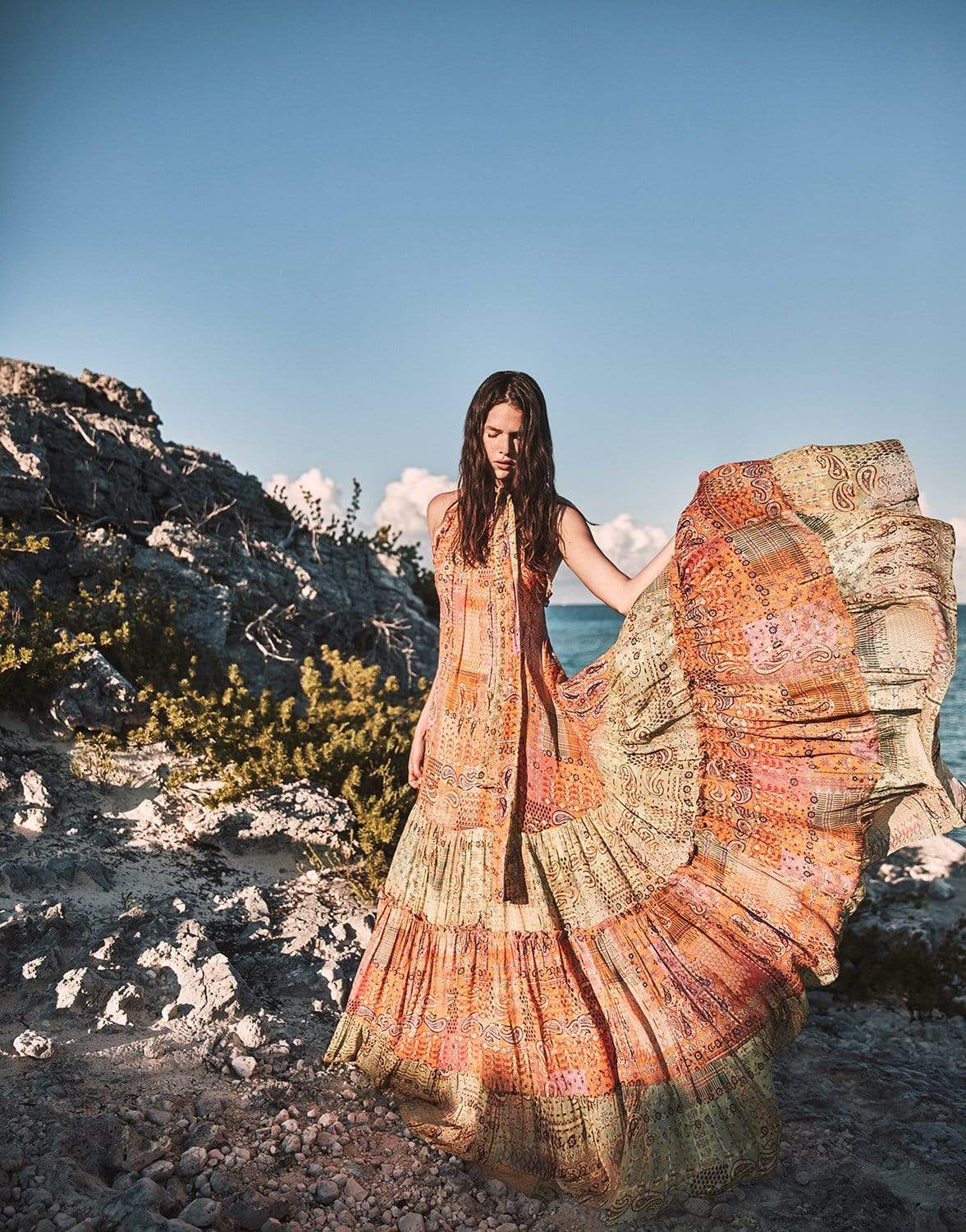 ALEXIS-Rosaline Printed Linen-Blend Maxi Dress-